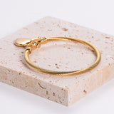 Gold Stainless Steel 3mm Wire Heart bracelet | Leah 0 Chicy Boutique