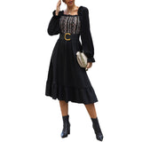 Square-neck Cinched Midi Dress | Zephyra 0 Chicy Boutique