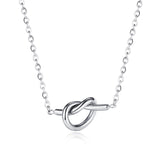 Stainless Steel Knotted Rose Gold-plated Necklace | Melissa 0 Fibobus DropShipping Silver
