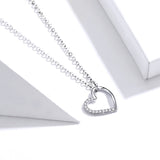 s925 Sterling Silver Hollow Heart-Shaped Necklace | Ira 0 Chicy Boutique