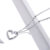 s925 Sterling Silver Hollow Heart-Shaped Necklace | Ira 0 Chicy Boutique