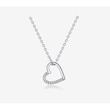 s925 Sterling Silver Hollow Heart-Shaped Necklace | Ira 0 Chicy Boutique Silver