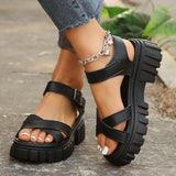 Chic Thick Bottom Heel Sandals | Eleganza 0 Chicy Boutique Black 35