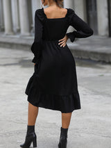 Square-neck Cinched Midi Dress | Zephyra 0 Chicy Boutique