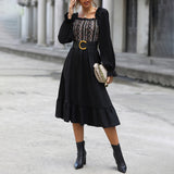 Square-neck Cinched Midi Dress | Zephyra 0 Chicy Boutique Black L