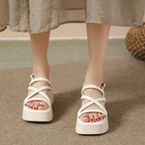 Roman Sandals Platform Cross Strap Sandals | Magnolia 0 Chicy Boutique