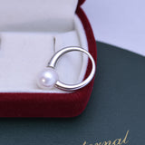 White Perfect Circle Pearl Silver Ring | Svetlana 0 Chicy Boutique
