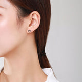 Silver Heart Hollow Diamond Earrings | Adriana 0 Fibobus DropShipping