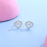 Sterling Silver Love Heart Stud Earrings | Silvya 0 Fibobus DropShipping