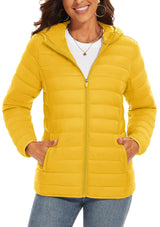 Full Zip Up Hooded Puffer Jacket | Glaciera Chicy Boutique Ginger Yellow CN L (US M) CHINA