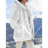 Hooded Zipper Fleece Jacket | Velura Chicy Boutique White S