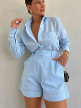 2 Pieces Sets Button Pockets | Prili Chicy Boutique