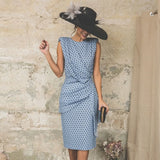 Polka Dot Ruched Dress | Polka Chicy Boutique Blue S