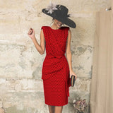 Polka Dot Ruched Dress | Polka Chicy Boutique Red S