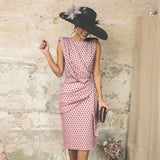 Polka Dot Ruched Dress | Polka Chicy Boutique Pink S