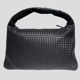 Leather Women's Woven Satchel | Aria 0 Chicy Boutique Black