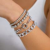Beads And Round Beads bracelet | Luke 0 Chicy Boutique White K4 Set 4800