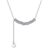 Sliver Beads Perfect Pearl Chain Set | Miriam 0 Chicy Boutique Silver Necklace