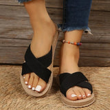 Straw Flat Slippers | Hemp Chicy Boutique
