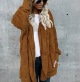 Double Fleece Cardigan Jacket | Chilluxe Chicy Boutique Brown XXL