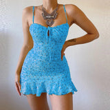 Sexy Floral Camisole Summer Dress 🌸 | ChicLuxe Chicy Boutique Blue S