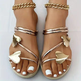 Heart Flat Sandals | Malka Chicy Boutique Gold 42