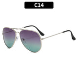 2025 Double Bridge Aviator Sunglasses | Skyglow Chicy Boutique Silver Gray Green As the picture