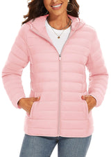 Full Zip Up Hooded Puffer Jacket | Glaciera Chicy Boutique Pink CN XL (US L) CHINA