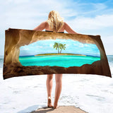 Coconut Tree Beach Sand Towel | Astrid Chicy Boutique Light Blue H150xW220cm