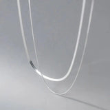 Silver Double Layer Snake Chain | Cela Chicy Boutique Silver