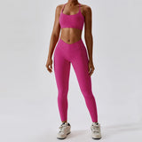 Back Bra High Waist Leggings Suit | Siren Chicy Boutique Red L