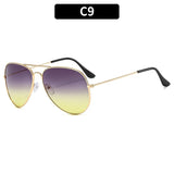 2025 Double Bridge Aviator Sunglasses | Skyglow Chicy Boutique Gold Gray Yellow As the picture