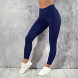 Gym Leggings Pocketed | Contour Chicy Boutique navy blue S