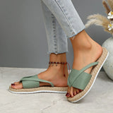 Cross Flat with A Word Beach Slippers | Secret Chicy Boutique