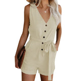 V-neck Monochromatic Jumpsuit | Grace Chicy Boutique