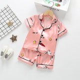 Mickey Mouse Silk Satin Short Sleeve+Shorts | Katani Chicy Boutique Pink2 12M