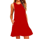 Summer Swing T-Shirt Dress | Phoebe Chicy Boutique Red S