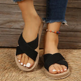 Straw Flat Slippers | Hemp Chicy Boutique