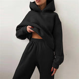 Oversized Hoodie & Cargo Pants Set | CozyTrend Chicy Boutique Black S