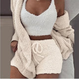 3-set Fluffy Pajamas Set | Polishia Chicy Boutique