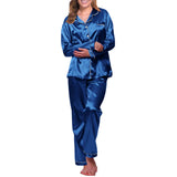 Satin Pajama Sets | Cuddleup Chicy Boutique Blue M(34-36) United States