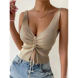 Drawstring Front Ribbed Knit | Likke Chicy Boutique