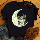 Owl Print Casual Short-sleeved | Owl Chicy Boutique