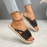 Cross Flat with A Word Beach Slippers | Secret Chicy Boutique