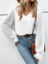 Small V-neck long lotus sleeve | Caramelis Chicy Boutique