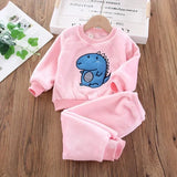 2-Piece Winter Sleepwear for Girls (2-6 Years) | BearDream Chicy Boutique pink dinosaur 2T