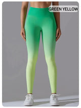 Lycra High Waisted Hip Lifting Leggings | Colorful Chicy Boutique Green yellow L