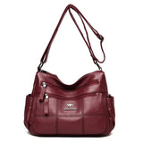 3 Layers Shoulder Crossbody | Femme Chicy Boutique Burgundy