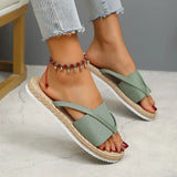 Cross Flat with A Word Beach Slippers | Secret Chicy Boutique