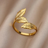 Gold Stainless Steel Ring | AurumBand Chicy Boutique JZ3970G resizable